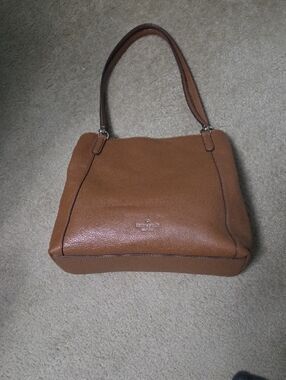 kate spade Pebbled Leather Shoulder Bag in Brown